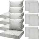 Mindsoft 4 Set Patio Cushion Covers Replacement Water UV Resistant Outdoor Cushion Slipcovers with Zipper Chair Seat Covers for Outdoor(24 x 21.3 inches,24 x 24 x 4.7 inches,Silver Gray)