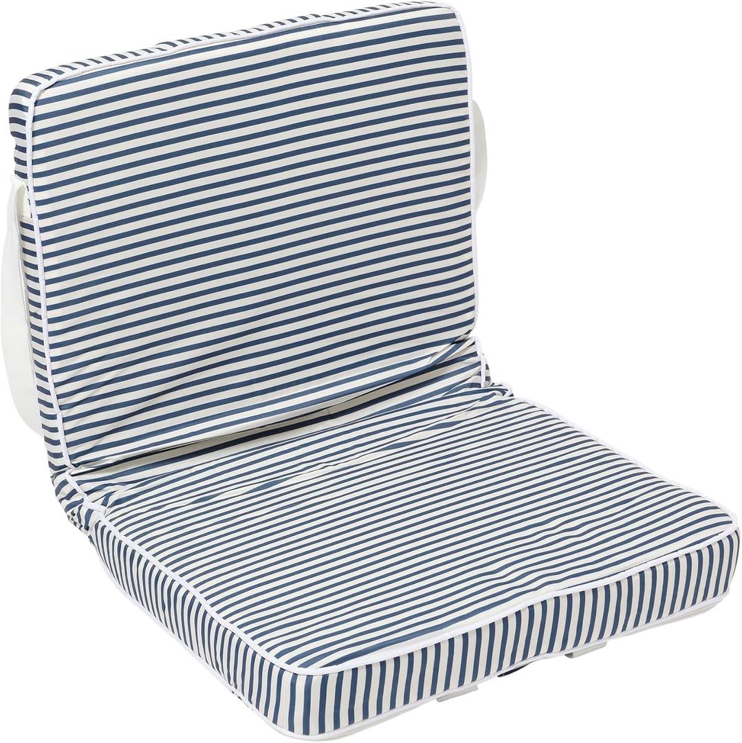 SUNNYLiFE Lightweight Beach Chair 6-Position Reclining Beach Chair for Adults, Multi-Position Folding, 300D Polyester, Steel Frame, 331 lb Capacity, 6.4 lbs | 38 x 20 in, Resort Stripe
