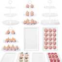 Kootek Dessert Cupcake Stand, 10pcs Dessert Table Display Set, 3 Tiered Cup Cake Holder Tower Stand& Cookie Serving Trays for Wedding, Tea Party, Birthday, Baby Shower