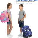 J World Sunrise Kids Rolling Backpack for Girls Boys. Roller Bookbag With Wheels For School, Disco