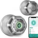 Fingerprint Door Lock- Smart Door knob,biometric Door Lockwith passcode keypad keyless Entry Door Handlefor Bedroom Home Hotel Office Apartment Smart Door Lock (Satin Nickel)