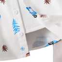 Hawaiian Shirts for Toddler Boy 2 Pieces, Summer Short Button Down Shirt and Short Cute Cartoon Prints Outfit for kid 7Y