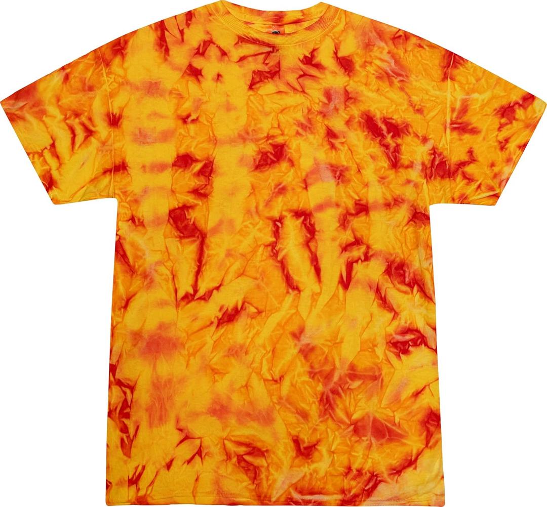 Colortone 100% Cotton Reactive Tie Dye T-Shirt for Women and Men (3X-Large, Fire)
