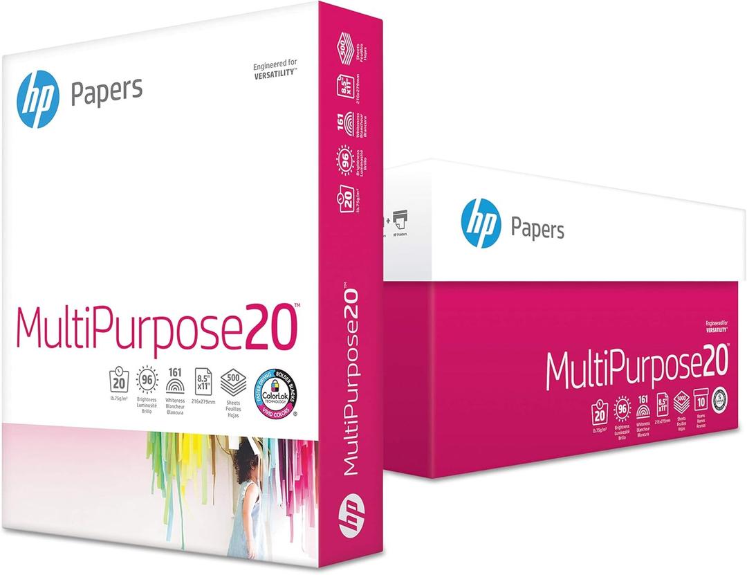 Multipurpose Paper 96 Brightness 20lb 8-1/2 x 11, White, 500 Sheets/Ream