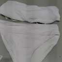 ANRABESS High Waisted Bikini Sets for Women Tummy Control 2 Piece Swimsuits Ribbed Textured Bathing Suits Beach Swimwear (Large, White)