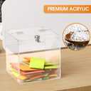 MaxGear Acrylic Donation Box with Lock 1 Pack, 7.8"x7.8"x7.8" Large Ballot Suggestion Box, Square Case for Fundraising, Donations