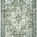 SIILOOM 2x7 Runner for Hallways, Green Non-Slip Washable Kitchen Runners, Vintage Boho Runner Printed Rug with Non-Shedding, Soft Medallion Floor Carpet Rugs for Laundry Bedroom Entryway