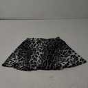 Women's Mini Skater Skorts Skirts - High Waisted Summer Y2K Pleated Flowy Athletic Flare Skirt with Shorts Underneath (Leopard Grey), M