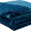 Soft Twin Size Blanket Warm Fuzzy Microplush Lightweight Thermal Fleece Blankets for Couch Bed Sofa,66x90 Inch,Peacock Blue