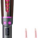 Negative Ion Automatic Rotating Curling Iron – Smart Tangle-Free, Dual Voltage, Anti-Scald, Portable Ceramic-Coated Auto Hair Curler for Travel & Home Use（1inch