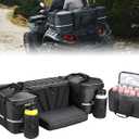 KEMIMOTO ATV Bag, 74L Large ATV Cargo Bag with Cooler Bag, Water-resistant 4 Wheeler Storage Rear Rack Seat Bag Universal Compatible with Polaris Sportman Fourtrax Can Am Kawasaki Artic Cat, Black