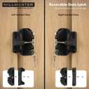 HILLMASTER Key Lockable 2 Sided Gate Latch Key,Self Locking Gate Latch Gate Fence Lock for Outdoor Gates,Locking Gate Door Lock Fence Latch Gate Hardware for Metal,Wood,Vinyl Fence,Black Finish