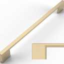 Amerdeco 10 Pack Brushed Brass Cabinet Pulls 7.5 Inch(192MM) Hole Centers Kitchen Cabinet Handles Cabinet Hardware Kitchen Handles for Cabinets Cupboard Handles Drawer Pulls ZH0060