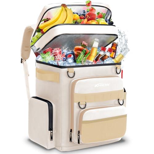 Backpack Cooler Insulated Leak Proof for Men Women 50 Cans Soft Cooler Backpack Insulated Waterproof Large Capacity Coolers Bag Portable for Lunch Camping Travel Picnic Hiking White