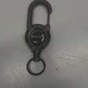 Retractable Keychain Heavy Duty Multitool Carabiner Key Chain, Saltwater Resistant 60CM Steel Cord Badge Reel, Carabiner Key Holder for Work & Outdoor, Bearing 10 oz, Black