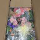 Svndlyn Spring Summer Floral Teardrop Swags Lighted Mixed Flower Teardrop Wreath with Dahlia Pinnata Peonies Rose Burlap Bow and Eucalyptus Leaves Floral Arrangement for Door Wall Mantel Window