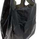 Grocery Shopping Plastic T-shirt Bags Plain 12" x 7" x 21" (Black, 150)
