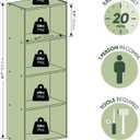 Furinno LUDER 4-Tier Book Shelf, Open Shelves Bookshelf, Green/White, 4-Tier, 9.3 x 15.6 x 41.7