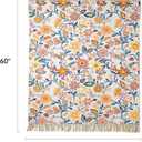 100% Cotton Boho Throw Blanket for Home Decor Classic Farmhouse Quilt Bedding, Muslin Blankets for Adults, Vintage Woven Decorative Blanket for Couch, Bed Layering Use, Botanic Floral, 50"x60"