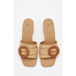 Sweet Life, Women's Slide Sandal, Natural , Size 8 1/2