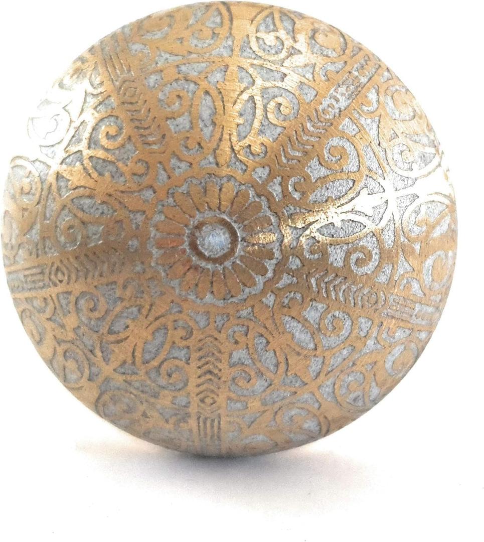 Handmade Brass White Brass Cabinet Knobs, Vintage Decorative Drawer Pulls for Trendy Cabinets, Modern Dressers & Cupboards, Brass Knobs for Kitchen & Furniture - Set of 6