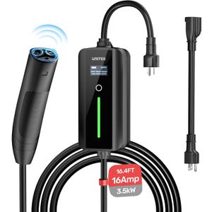Unitek Level 1 & 2 Portable Tesla Charger -16Amp 3.5KW 240V EV Charger for All Tesla, Auto Sensing Electric Car Charger Tesla Adapter Mobile Connector for Tesla, Tesla Home Charger for ModelY/3/S/X (16A-Auto Sensing Tesla Charger)