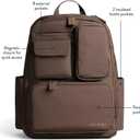 Itzy Ritzy Utility Diaper Bag Backpack Features 17 Pockets (Including 2 Insulated Bottle Holders) & Trolley Sleeve and Includes Stroller Straps & Changing Pad Part of the Belong Collection (Mocha), Large