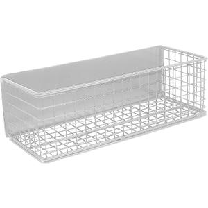 Wire Mesh Magnetic Storage Basket Trash Container Desk Tray Office Organizer for Refrigerator Microwave Oven Magnetic Surface Kitchen Office White