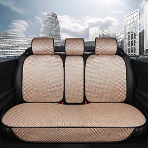 Auto Newer Luxury Breathable Rear Bench Car Seat Cover Fit Four Seasons, Back Seat Protector，Universal Rear of Car Seat Cushions, Universal Fit for 95% Cars, SUV, Pickup, Van（Rear Seat, Beige)