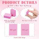 200 Pcs Mini Nail Buffer Blocks Bulk Sponge Double Sided Buffing Sanding Block Manicure Tools Bulk Nail File for Acrylic Nails and Natural Nails(100/180,Pink)