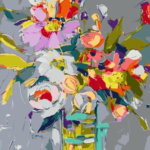 CSZPPQAF Paint by Numbers Kit for Adults Beginner, Flower Paint by Number Kits on Canvas, DIY Easy Acrylic Watercolor Wildflower Oil Painting by Numbers for Home Wall Decor 16X16inch