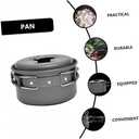 POPETPOP Camping Non-Stick Pot Portable Folding Cooking Utensil for Outdoor Cooking Lightweight Aluminum Camping Cookware for Hiking Picnics and Fishing 1-Person Capacity