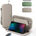 Belkin Nintendo Switch 2 Case, Travel Bag w/AirTag Holder & Storage Pocket for Up to 12 Game Cards - Portable, Lightweight Carrying Case w/Hard Shell, Soft Interior, Switch 2 Accessories - Sand