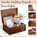 Threehoney Large Wooden Wedding Keepsake Box with Lids 12 x 9 x 5.5 Inch, Wedding Memory Storage Box Engagement Gifts for Couples Newlyweds Bridal Shower Couple Gifts(Love)
