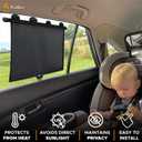 EcoNour Car Window Covers for Baby (2 Pack) | Retractable Car Window Shades for Protecting Kids, Passengers & Pets from Harmful Sun Rays | Window Sun Shade for Trucks, SUVs | (22x24)