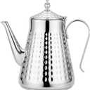 Stainless Steel Hammer Patterned Teapot With Removeable Infuser,Loose leaf cover,Silver