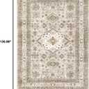 Vintage Living Room Area Rug 6x9 - Large Soft Washable Oriental Traditional Distressed Farmhouse Rugs for Bedroom - Indoor Floor Accent Carpet for Home Office House Decor - Beige