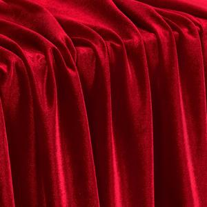 KKJIAF Red Stretch Velvet Fabric 60 Inch Wide, Yard Soft Stretchy Fabric for Sewing Clothes, Apparel, Costume, Crafts - 90% Polyester 10% Spandex, 4 Pack