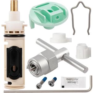 Upgrade 1222 Cartridge Replacement Kit with Removal Tool 104421 & Handle Adapter 116653 - Compatible with Moen Posi Temp Tub/Shower Faucets, Durable Brass Construction (Upgraded)