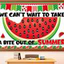 2 x Summer Watermelon Countdown Bulletin Board Set Hello Welcome Summer Classroom Decoration Back to School Bulletin Board Colorful Wall Sticker Peel and Stick Cutouts for Classroom Chalkboard Wall Decor
