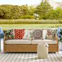 Outdoor Decorative Pillows Pack of 4, 16" x 16" Outdoor Pillow Set for Couch Bed Throw Patio Sofa, Circle Red