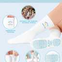 Cute Pilates Grippy Socks, Pink Pilate Gifts for Women, Striped Crew Grip Socks for Studio Pilate. (Pink)
