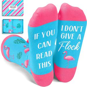 Zmart Flamingo Turkey Gifts - Funny Novelty Crazy Flamingo Turkey Socks for Women Men Teens