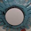 Honiway Beach Wall Decor Mirror 21 inch Wood Coastal Wall Decor Sunburst Boho Home Decor Room Decor for Bedroom Living Room Entryway Cyan