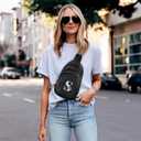 Crossbody Bags for Women Initial Sling Bag Cross Body Fanny Packs Personalized Gifts for Mom Women Wife (Black)