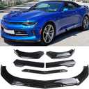 Universal Front Lip for Car,4 PCS Kit Front Bumper Lip Adjustable Front Diffuser Protector Wide Body Kit Compatible with Civic Chevy Camaro Dodge