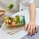 Salad Pod, Portable Salad Container, Salad Jar Mason Side Open, with Leakproof Dressing, Independent Sauce Box, Suitable for Home, Office, Outdoor, Travel, Parties, Gym, Picnic