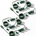 2 Pcs 20FT Outdoor Extension Cord for Yard Landscape Inflatables Lighting Decor, 1 to 3 Splitter Extension Cable with 6 Ground Plug Safety Covers Each, Dual-Head Outlets UL Listed Weatherproof