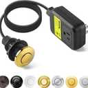 Garbage Disposal Air Switch Kit Sink Top Waste Disposal Stainless Steel Golden Polished On/Off Air Button Food and Waste Disposals Part by Etoolcity, UL Listed LF40-C062