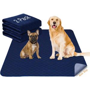 2Pack Pee Pads for Dogs Washable 53x53, Extra Large Puppy Pads Waterproof, Super Absorption, Anti Skid for Whelping Training